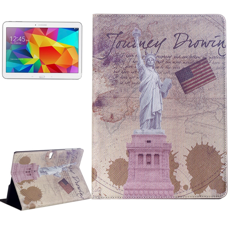 Statue of Liberty Pattern Flip Leather Case with Holder for Samsung Galaxy Tab S 10.5 / T800
