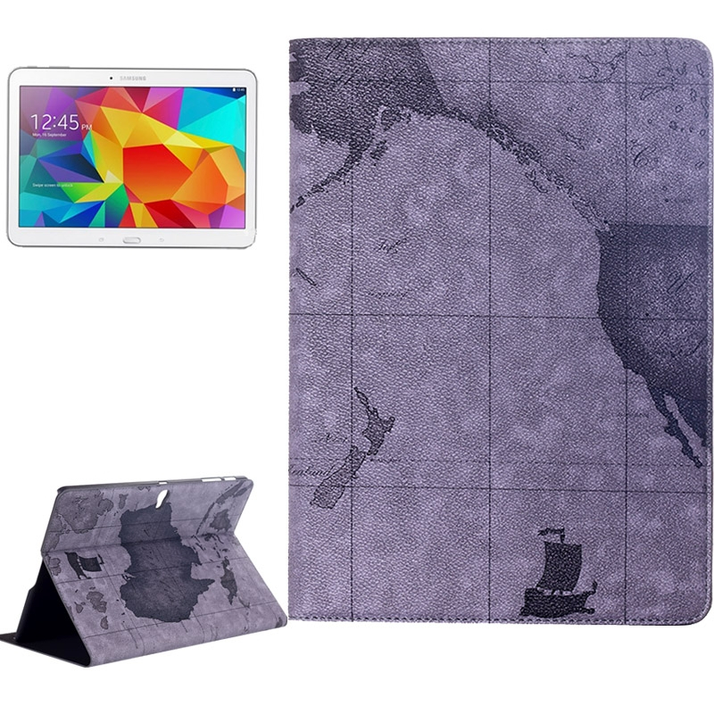 World Map Pattern Flip Leather Case with Holder for Samsung Galaxy Tab S 10.5 / T800, Random Delivery (Grey)