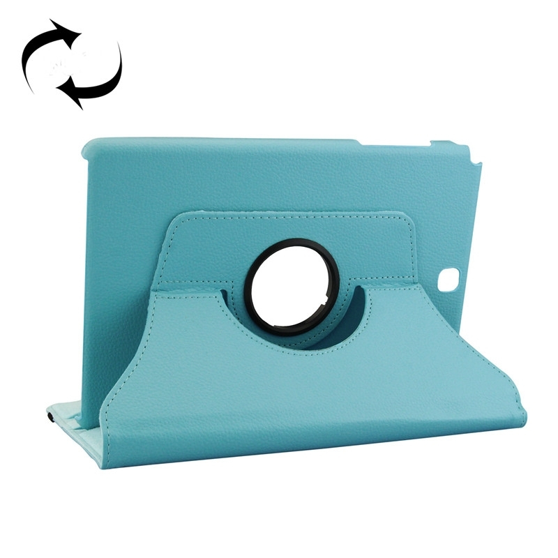 Litchi Texture 360 Degree Rotating Leather Protective Case with Holder for Samsung Galaxy Tab A 9.7 / P550(Blue)