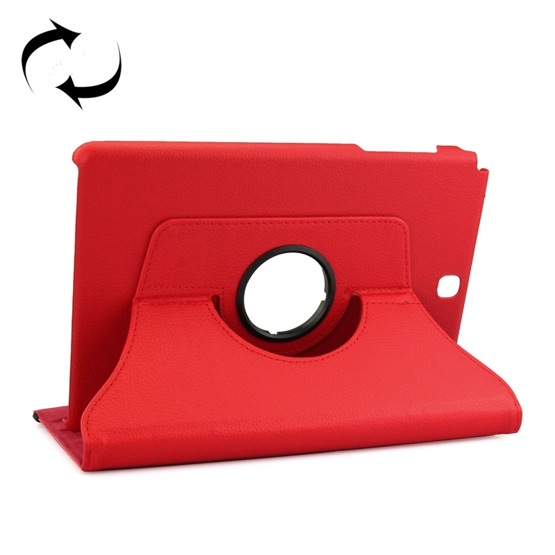 Litchi Texture 360 Degree Rotating Leather Protective Case with Holder for Samsung Galaxy Tab A 9.7 / P550(Red)