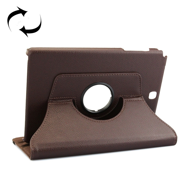 Litchi Texture 360 Degree Rotating Leather Protective Case with Holder for Samsung Galaxy Tab A 9.7 / P550(Brown)