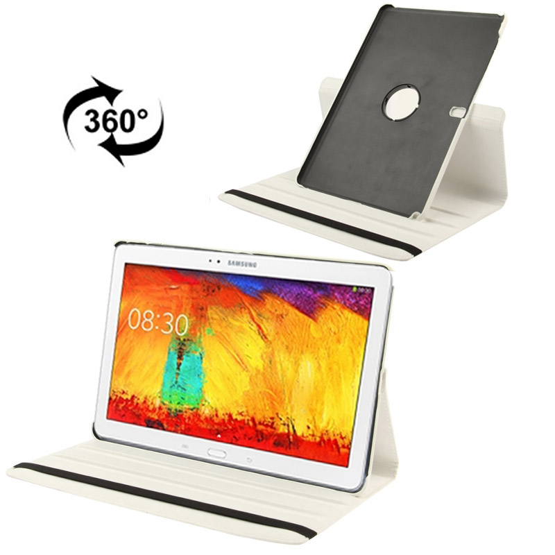 360 Degree Rotatable Litchi Texture Leather Case with 3-angle Viewing Holder for Samsung Galaxy Note Pro 12.2 / P900 / Samsung Galaxy Tab Pro 12.2 (White)