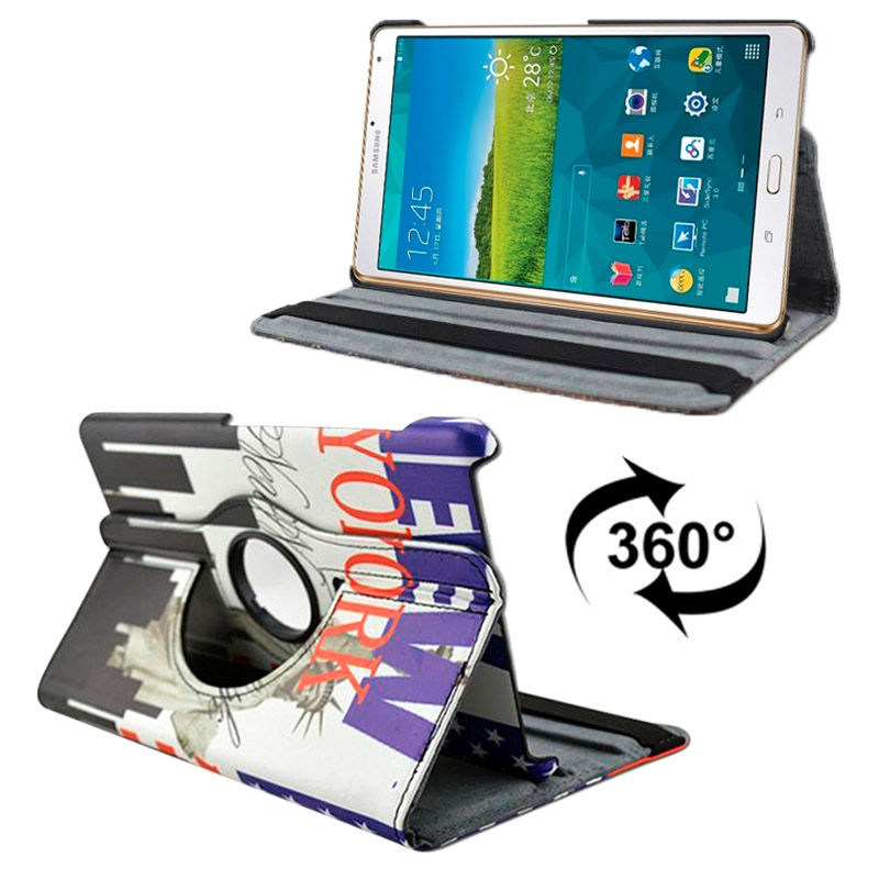 Statue of Liberty Pattern 360Degree Rotation Leather Case with Holder & Sleep / Wake-up Function for Samsung Galaxy Tab S 8.4 / T700