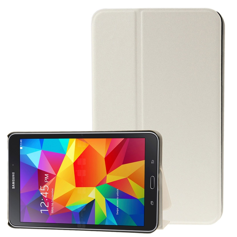Frosted Texture Flip Leather Case with Holder for Samsung Galaxy Tab 4 8.0 / T330 (White)