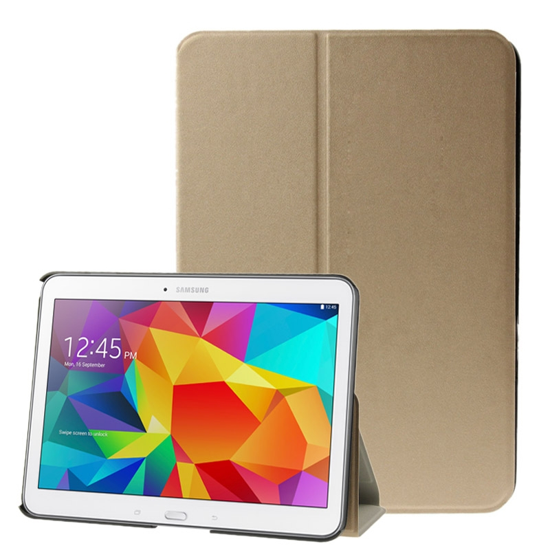 Samsung Galaxy Tab 4 (SM-T530) 10.1- Mattapintainen nahkakotelo (Golden)