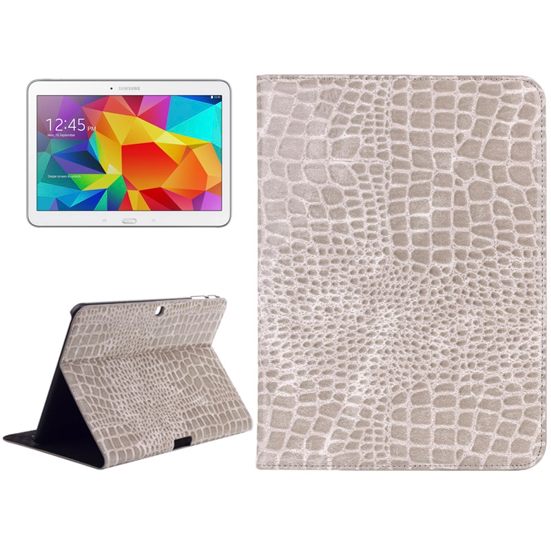 Samsung Galaxy Tab 4 (SM-T530) 10.1- Krokotiilikuvioinen nahkainen suojakotelo(Harma)