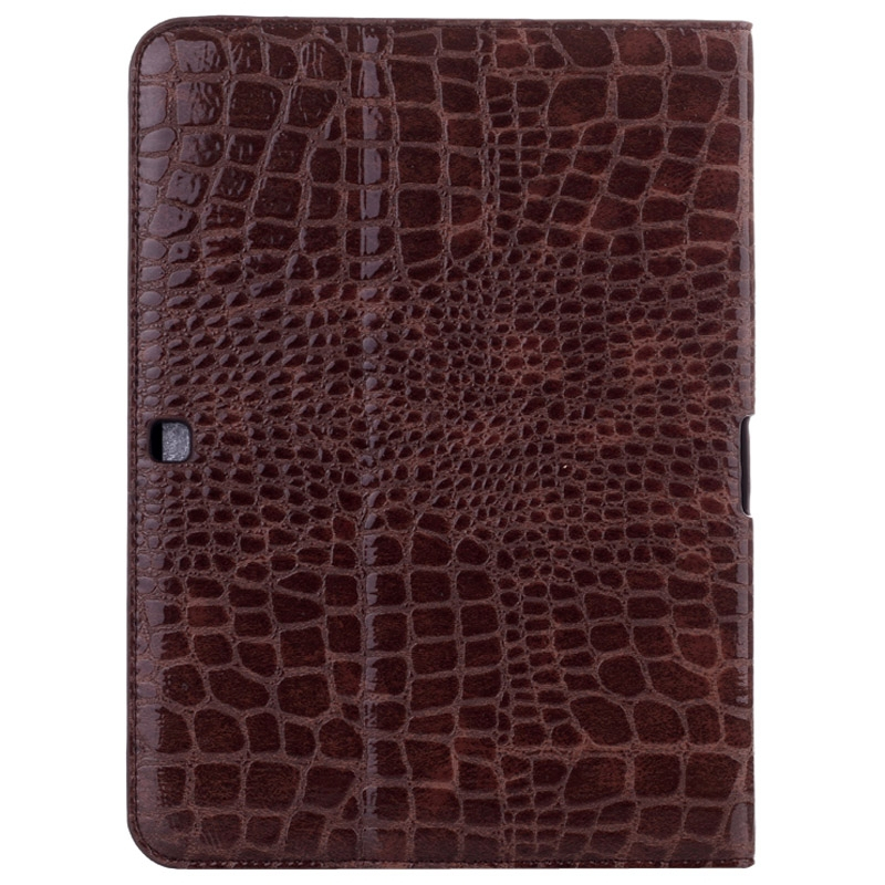 Crocodile Texture Leather Case with Holder for Samsung Galaxy Tab 4 10.1 / SM-T530 (ruskea)