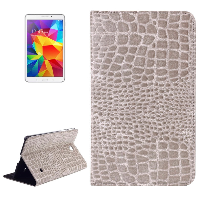 Crocodile Texture Leather Case with Holder for Samsung Galaxy Tab 4 8.0 / T330 (Grey)
