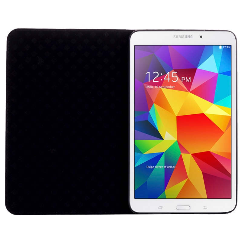 Samsung Galaxy Tab 4 (SM-T330) 8.0- Krokotiilikuvioinen nahkainen suojakotelo (musta)