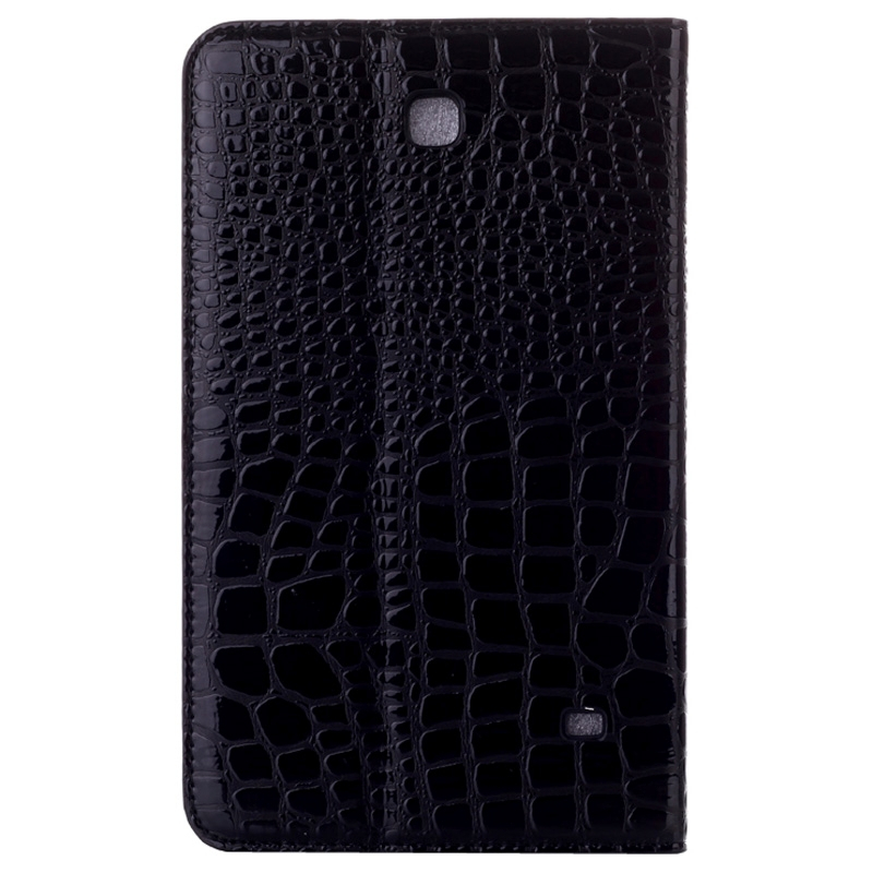 Samsung Galaxy Tab 4 (SM-T330) 8.0- Krokotiilikuvioinen nahkainen suojakotelo (musta)