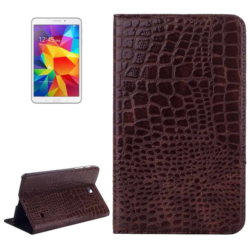 Samsung Galaxy Tab 4 (SM-T330) 8.0- Krokotiilikuvioinen nahkainen suojakotelo (Coffee)