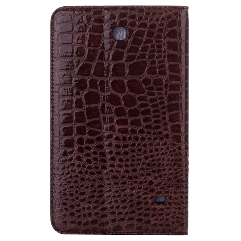 Samsung Galaxy Tab 4 (SM-T330) 8.0- Krokotiilikuvioinen nahkainen suojakotelo (Coffee)