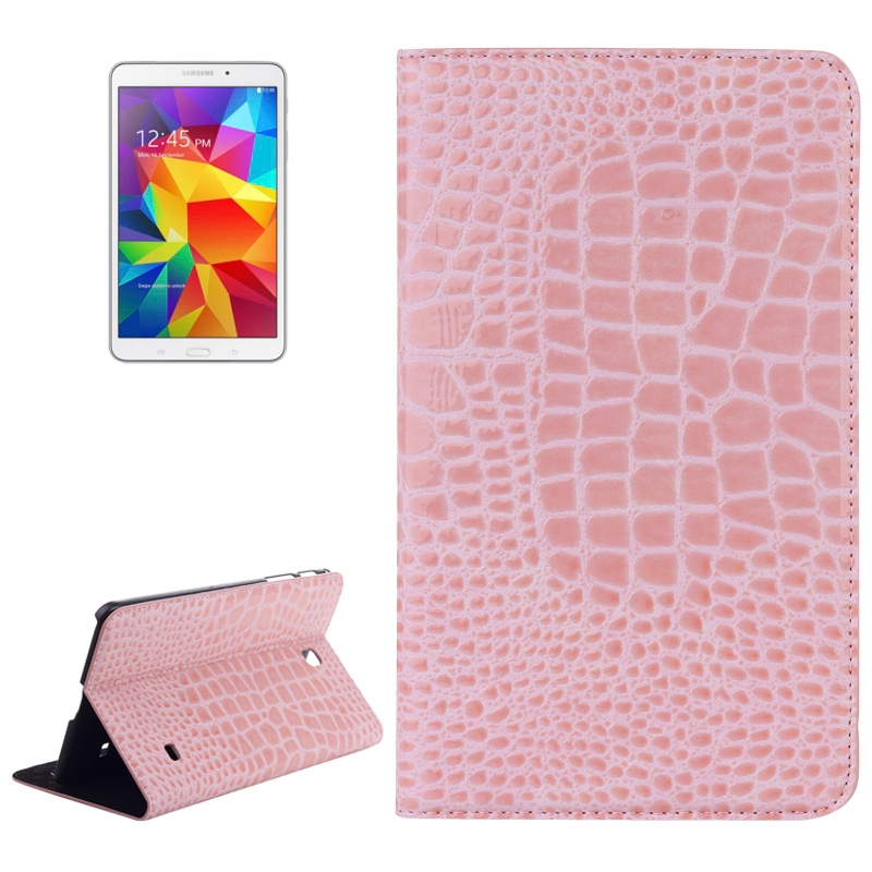 Crocodile Texture Leather Case with Holder for Samsung Galaxy Tab 4 8.0 / T330 (Pink)