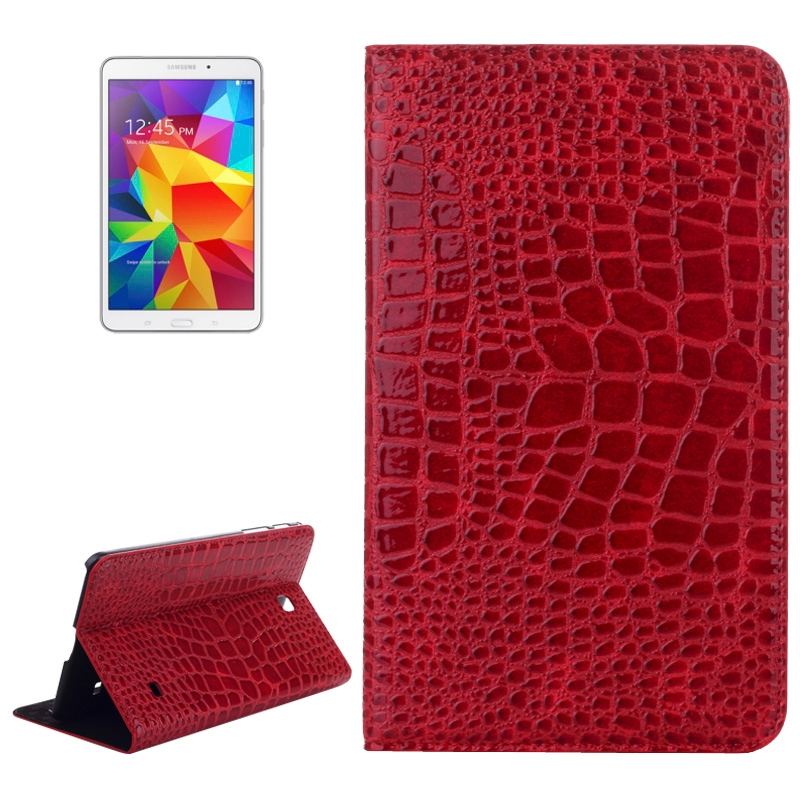 Crocodile Texture Leather Case with Holder for Samsung Galaxy Tab 4 8.0 / T330 (Red)