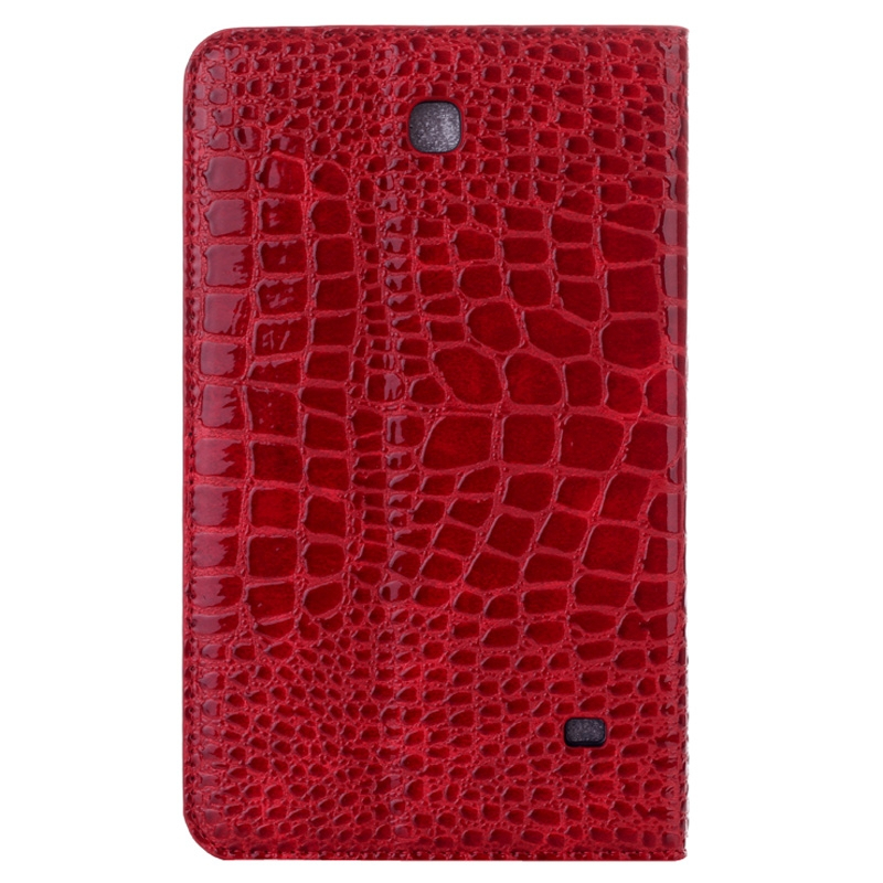 Samsung Galaxy Tab 4 (SM-T330) 8.0- Krokotiilikuvioinen nahkainen suojakotelo (punainen)