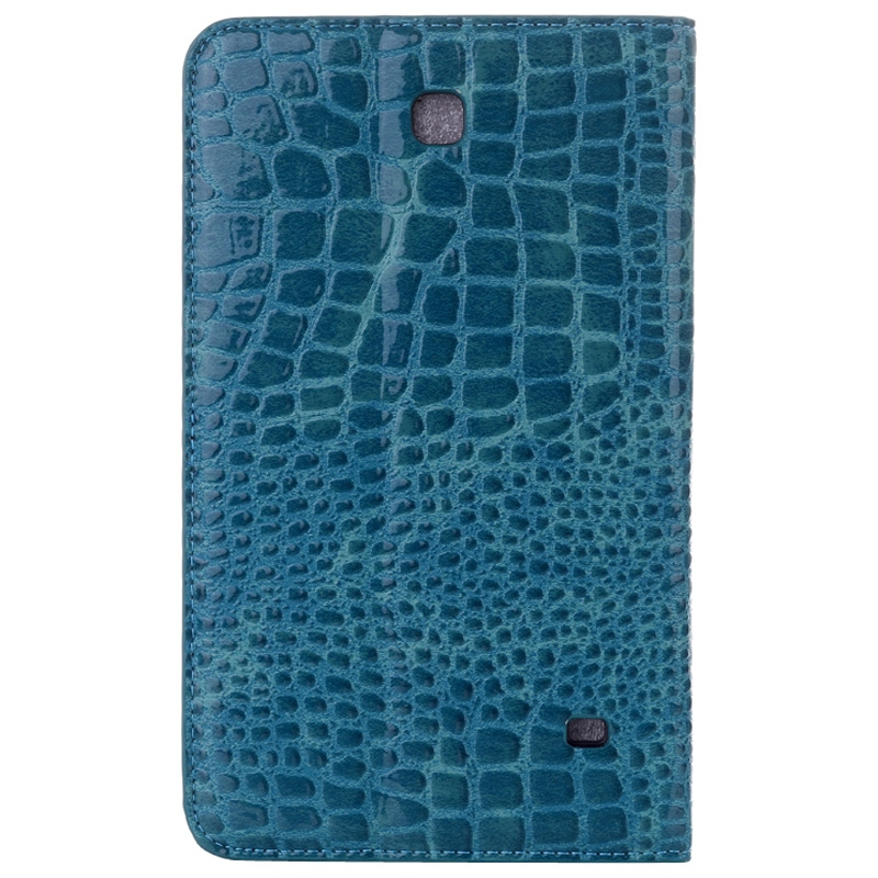 Samsung Galaxy Tab 4 (SM-T330) 8.0- Krokotiilikuvioinen nahkainen suojakotelo (sininen)