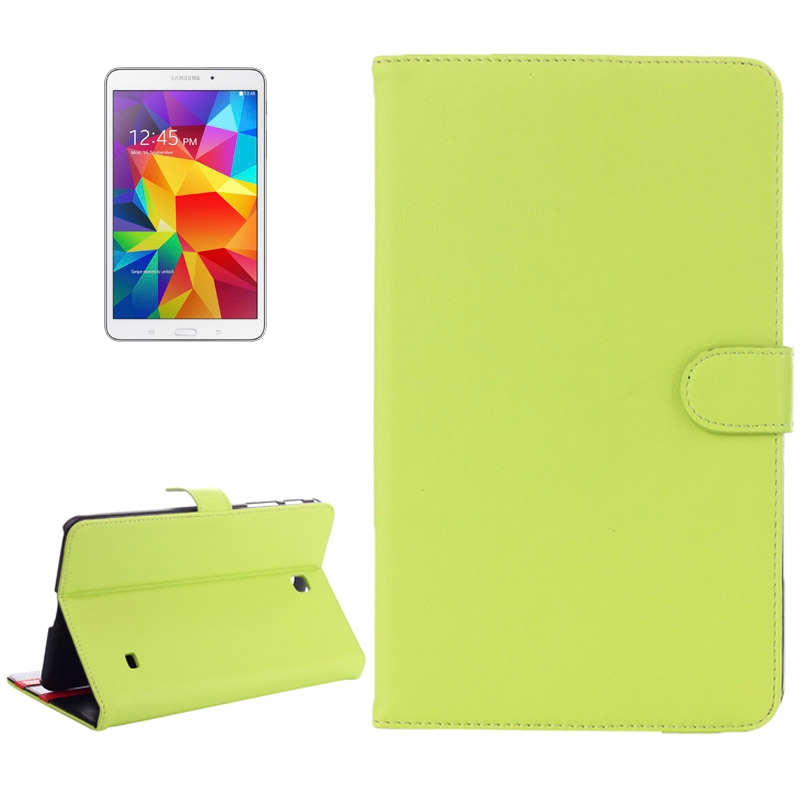Samsung Galaxy Tab 4 (SM-T330) 8.0- Flip nahkainen suojakotelo  (Fluorescent vihreä)
