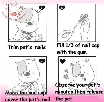 Anti-scratch protective pet nail 20pcs + Glue, SIZE: S