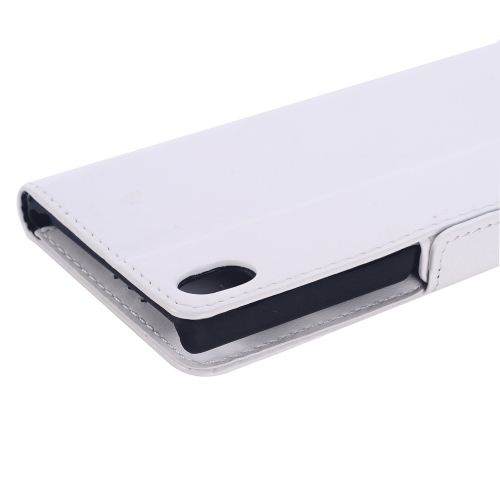 Nahkainen suojakotelo Sony Xperia M4 Aqua, valkoinen