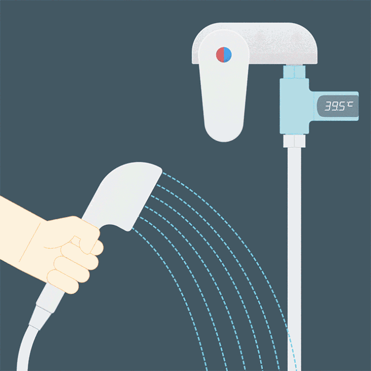 Pyörittävä LED-näytöllinen vesilämpömittari (pinnoitettu)