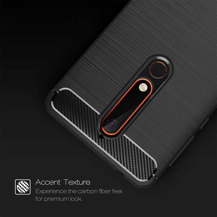 Nokia 6 (2018)/ 6.1 hiilikuitu suojakuori, musta