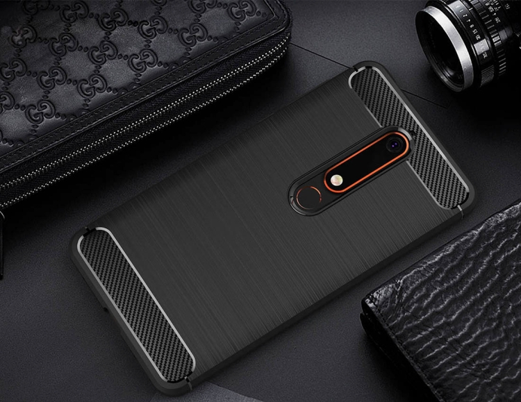 Nokia 6 (2018)/ 6.1 hiilikuitu suojakuori, musta