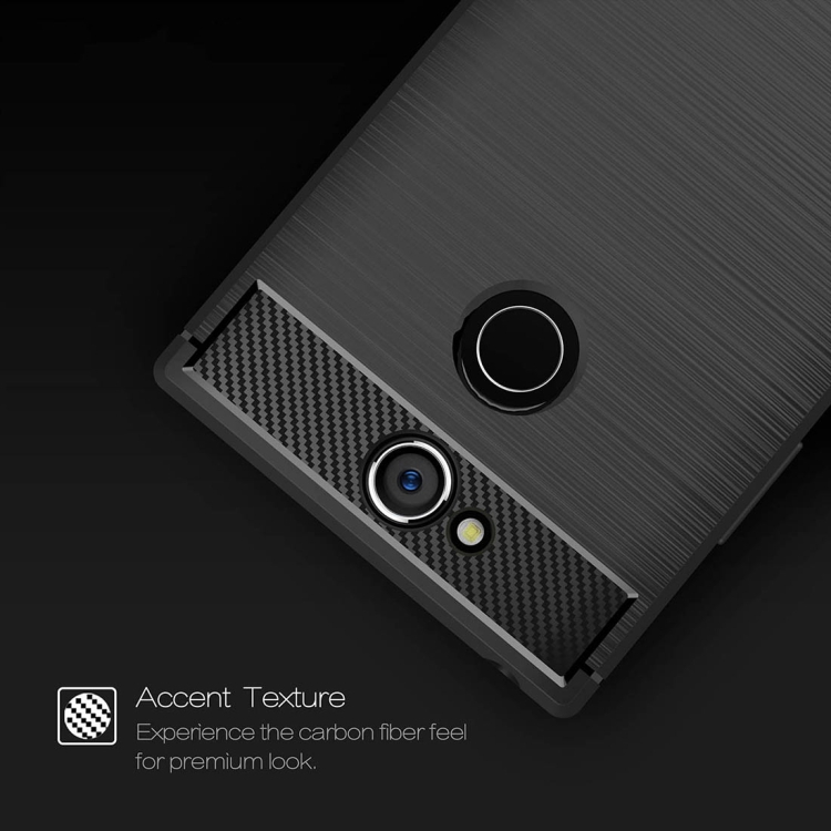 Sony Xperia XA2 TPU-suojakansi, harjattu hiilikuitu (Sininen)