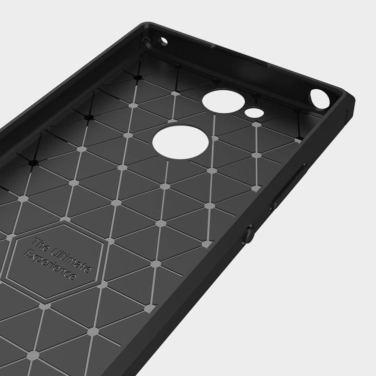 Sony Xperia XA2 TPU-suojakansi, harjattu hiilikuitu (Sininen)