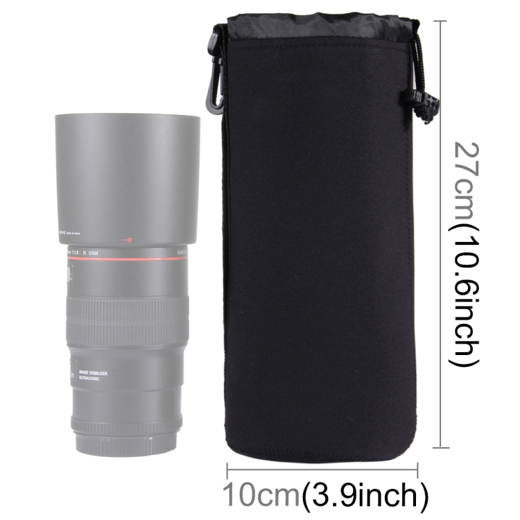 Objektiivin suojapussi SLR- kameranlinsseille, 27 x 10 cm