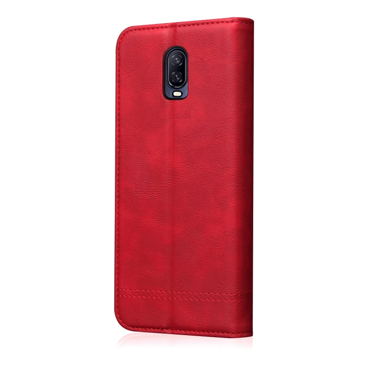 OnePlus 6T nahkainen suojakotelo (Punainen)
