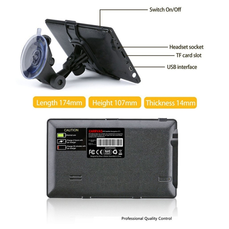 7 tuuman  GPS‐navigaattori kosketusnäytöllä 