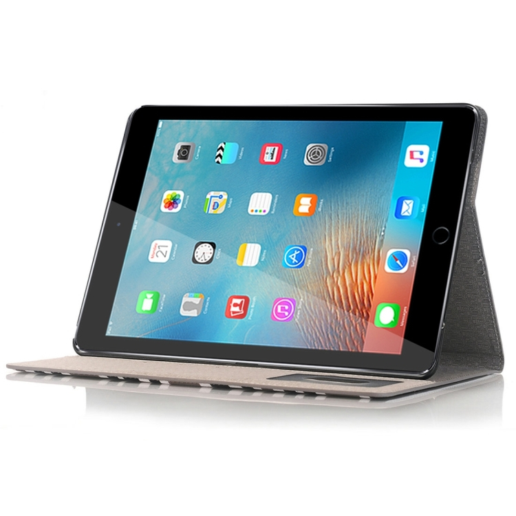 iPad Pro 9.7” vaakatasoon käännettävä nahkakotelo korttipaikoilla ja lompakolla (Harmaa)