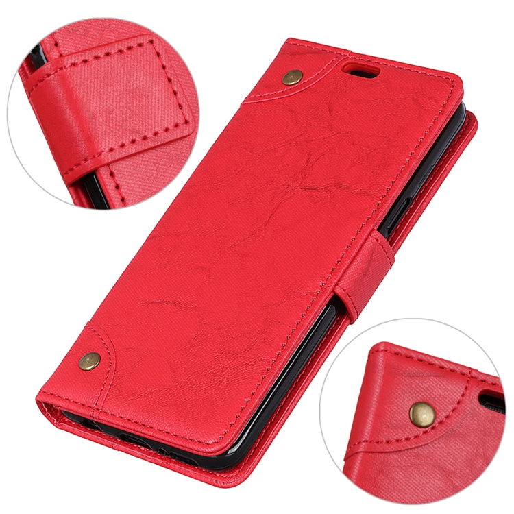 Nokia 7.1 nahkainen suojakotelo lompakolla (Punainen)