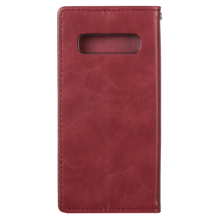 Samsung Galaxy S10 nahkainen suojakotelo (punainen)