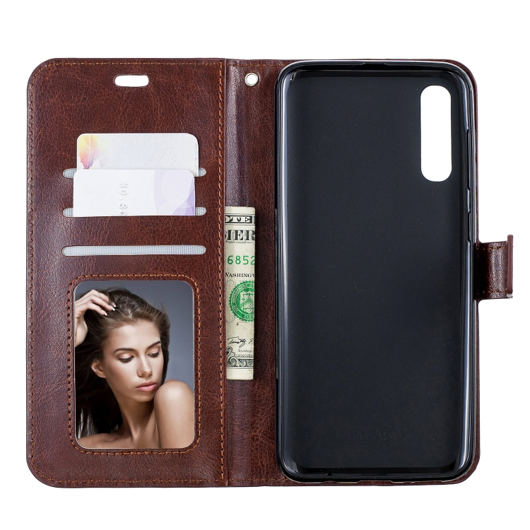 Samsung Galaxy A50 nahkakotelo lompakolla (Ruskea)