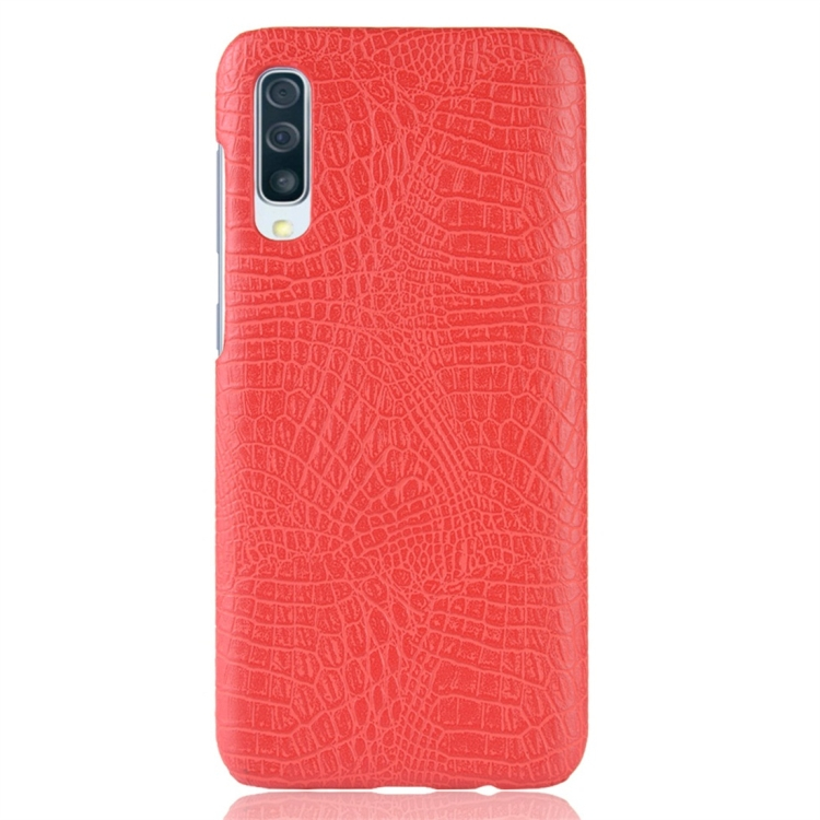 Samsung Galaxy A50 PC + PU-kotelo, krokotiilikuvio (Punainen)