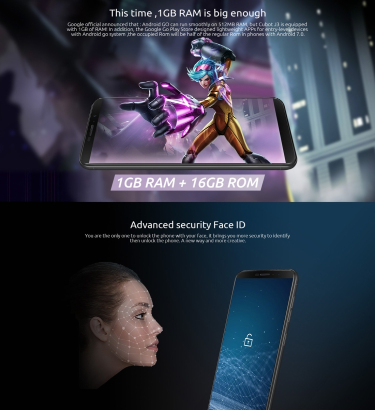 Cubot J3 1Gt + 16 Gt, 3G, Dual-SIM (Musta)