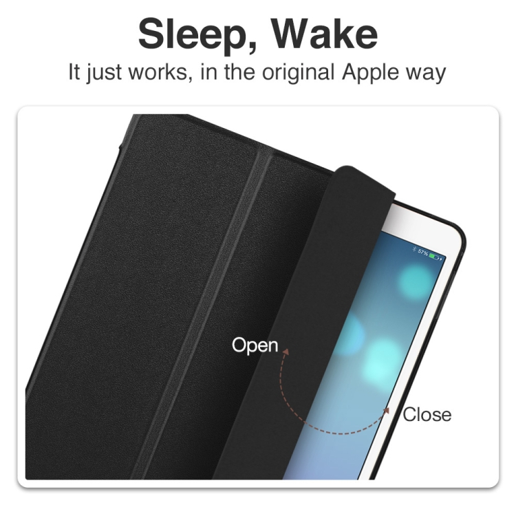  iPad Pro 10.5 tuumaa nahkakotelo, lepo- / herätystoiminto (musta)