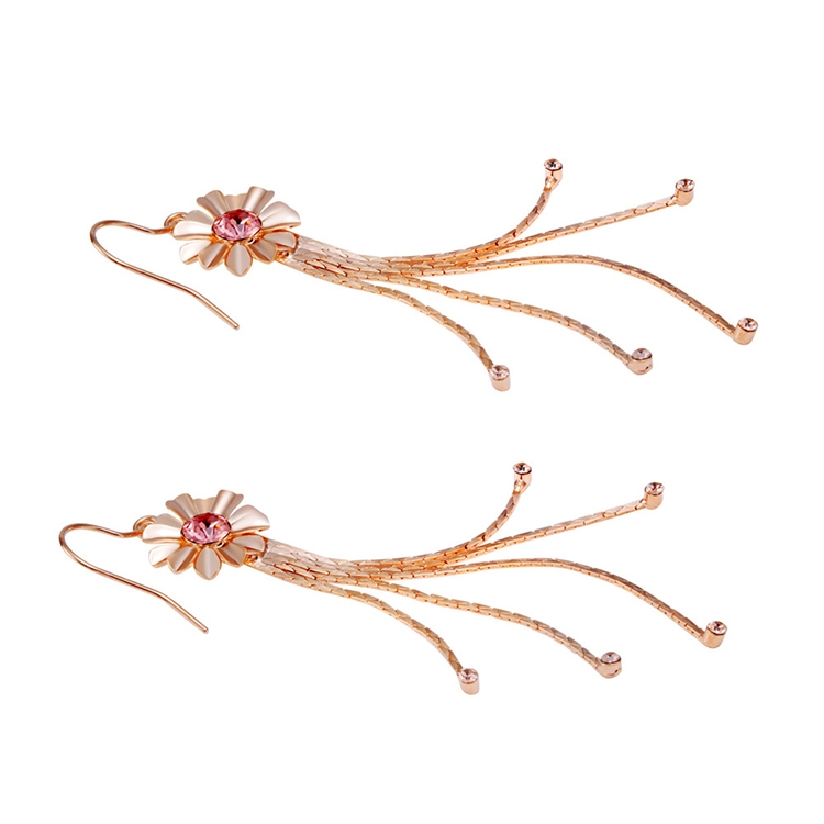 Muodikkaat kukkakuvioiset korvakorut, ruusukulta (2kpl)