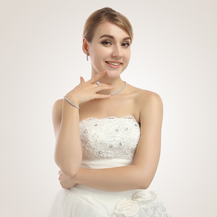 Muodikas zirkoni-suojattu roomalainen platina-tyylinen rannerengas