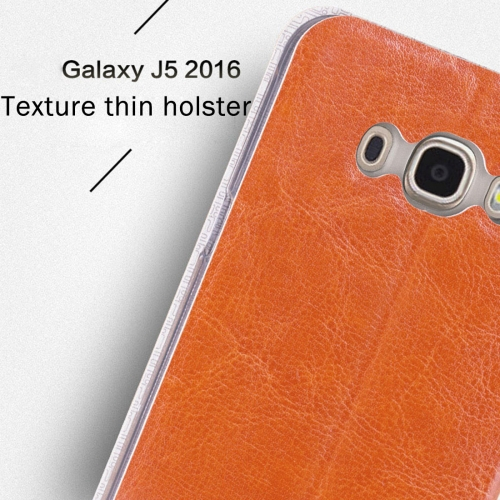 Samsung Galaxy J5 (2016) nahkainen suojakotelo, ruskea