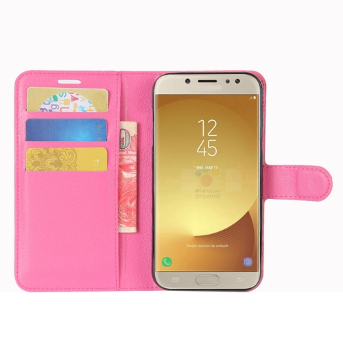 Samsung Galaxy J7 (2017) nahkainen suojakotelo (magenta)