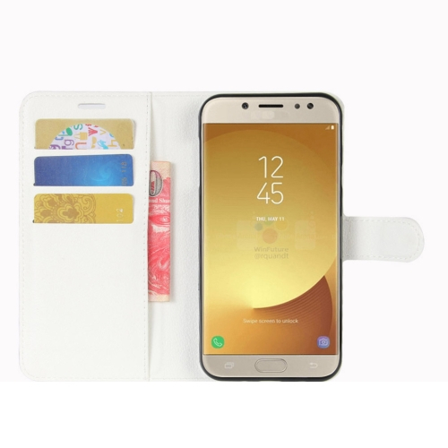 Samsung Galaxy J7 (2017) nahkainen suojakotelo (valkoinen)