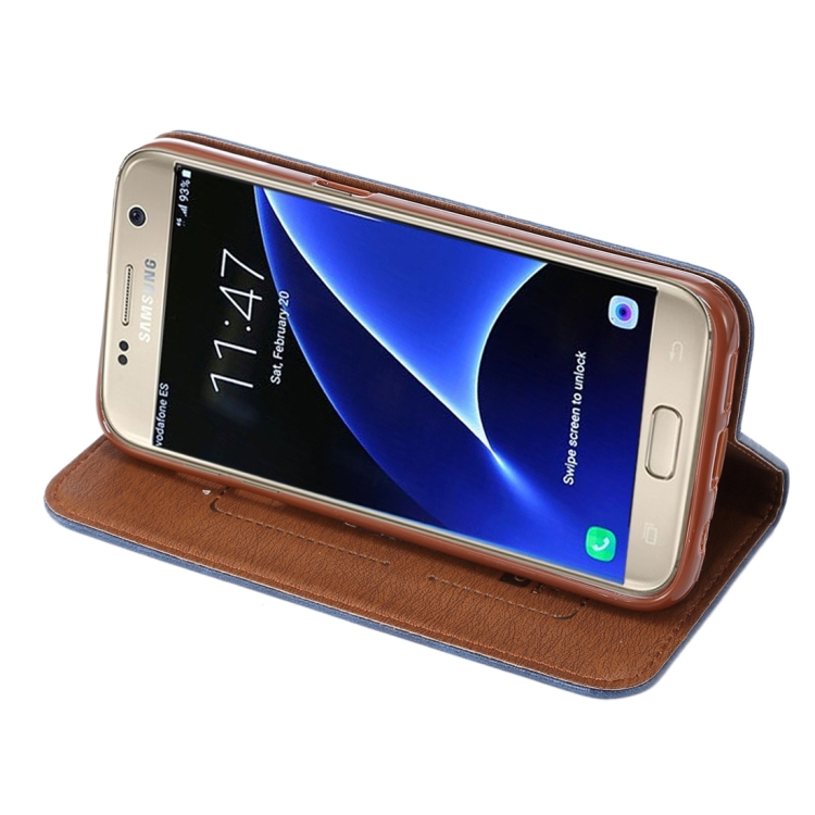 Nahkainen suojakotelo Samsung Galaxy S7, sininen