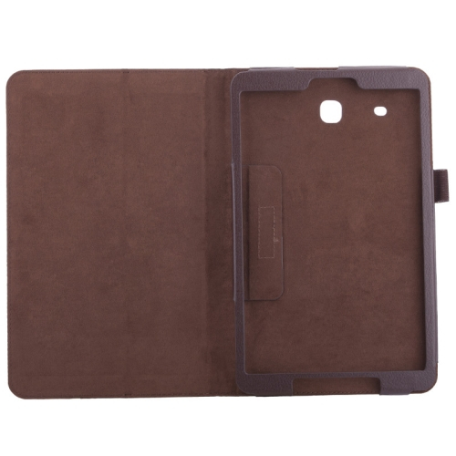 Samsung Galaxy Tab E 9.6 tuumaa - Nahkainen suojakotelo, ruskea