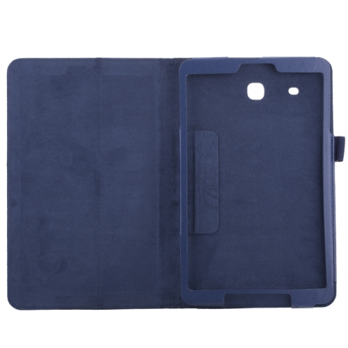Samsung Galaxy Tab E 9.6 tuumaa - Nahkainen suojakotelo, tummansininen