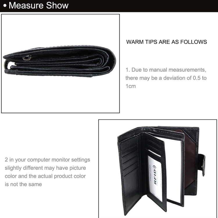 Antimagneettinen RFID nahkalompakko miehille (Musta)
