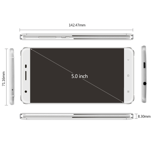 5 inch Android 6 Dual SIM Cell Phone , LTE, black