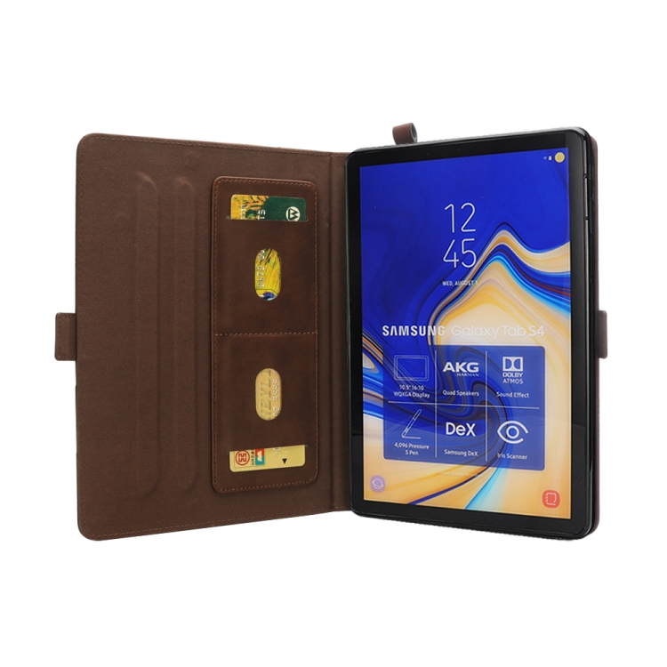Samsung Galaxy Tab S4 10,5 tuumaa - nahkainen suojakotelo (tummanruskea)