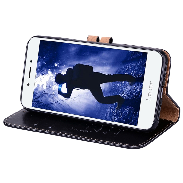 Huawei Honor 6A nahkakotelo (musta)